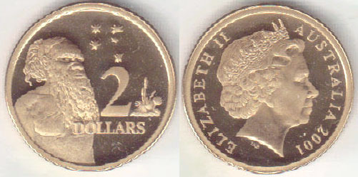2001 Australia $2 (Aboriginal) Proof A002571